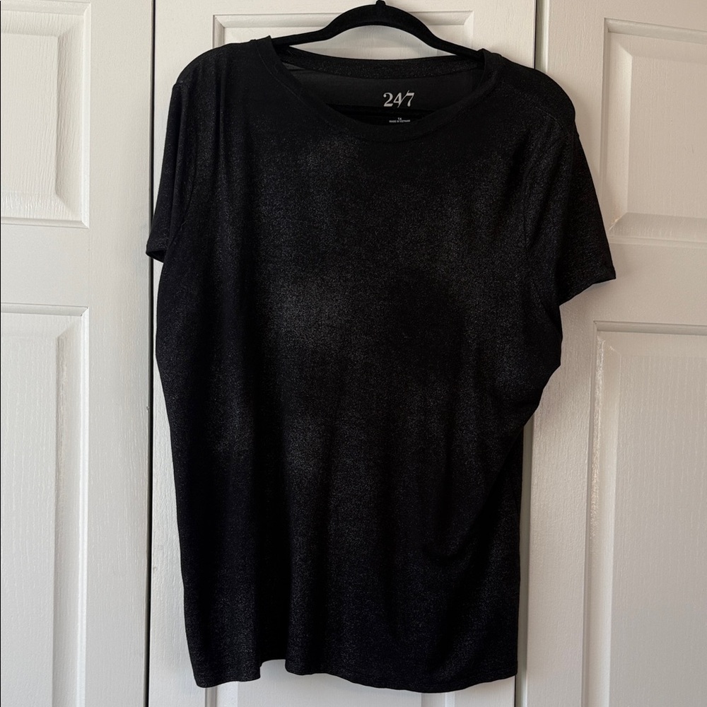 247 Women's Classic Black/Silver Short Sleeve Tee